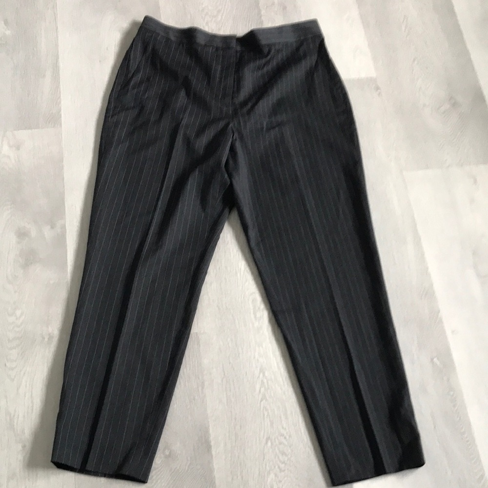 RAG & BONE SIMONE PANT DRK CHARCOAL GRAY TAPERED FLAT FRONT WOMENS 10